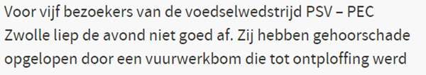 Voedselwedstrijd PSV-Zwolle