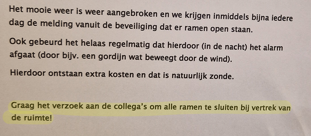 Vertrek van de ruimte