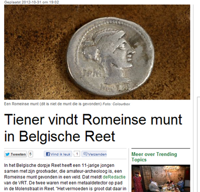 Romeinse munt in Reet