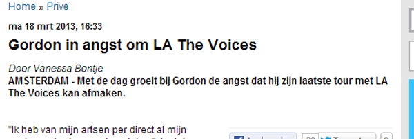 Gordon bang voor LA The Voices